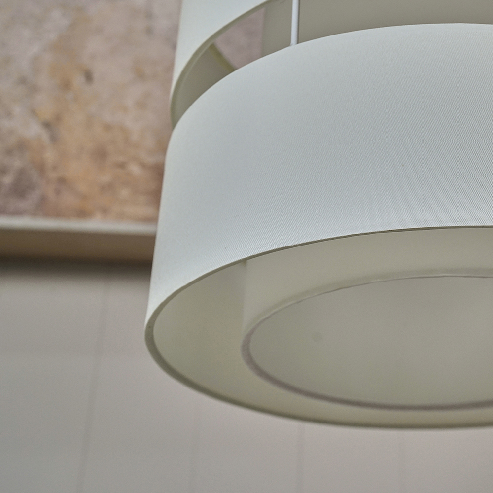 ValueLights Sophia 2 Tier Cream Ceiling Light Shade Small Image 5