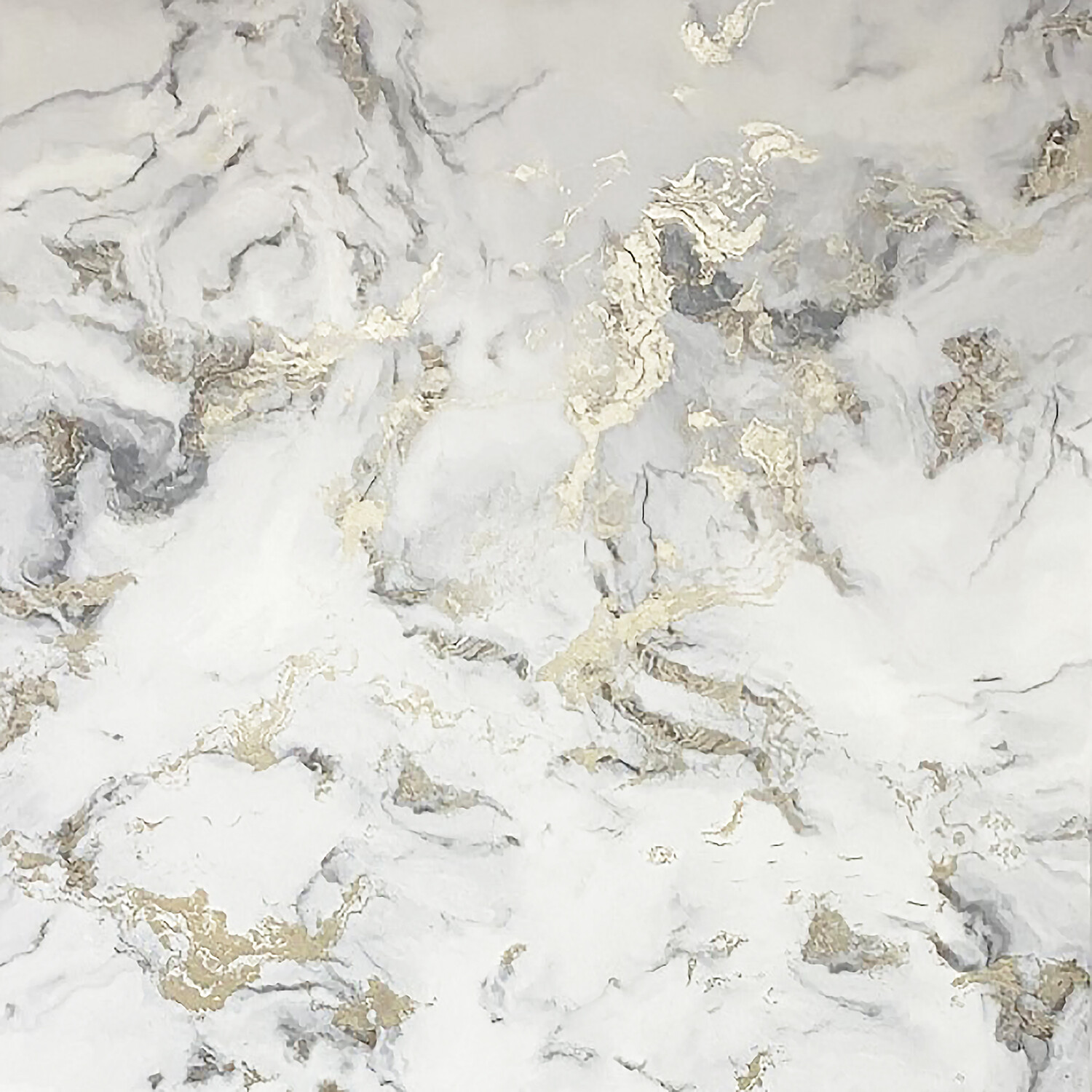 Bahia Marble Wallpaper - Monochrome and Gold Image 1