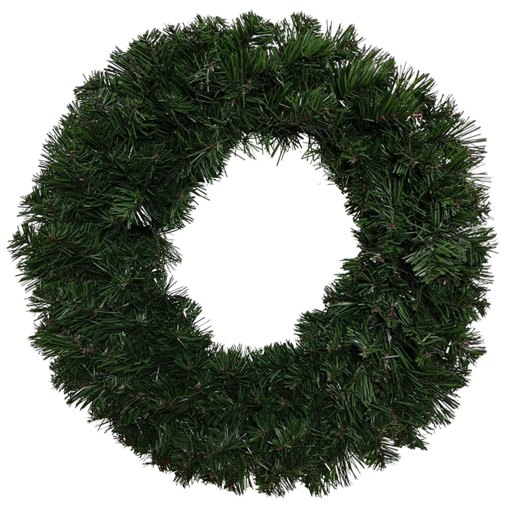 Samuel Alexander Plain Green and Brown Canadian Pine Artificial Christmas Wreath 40cm Image 1
