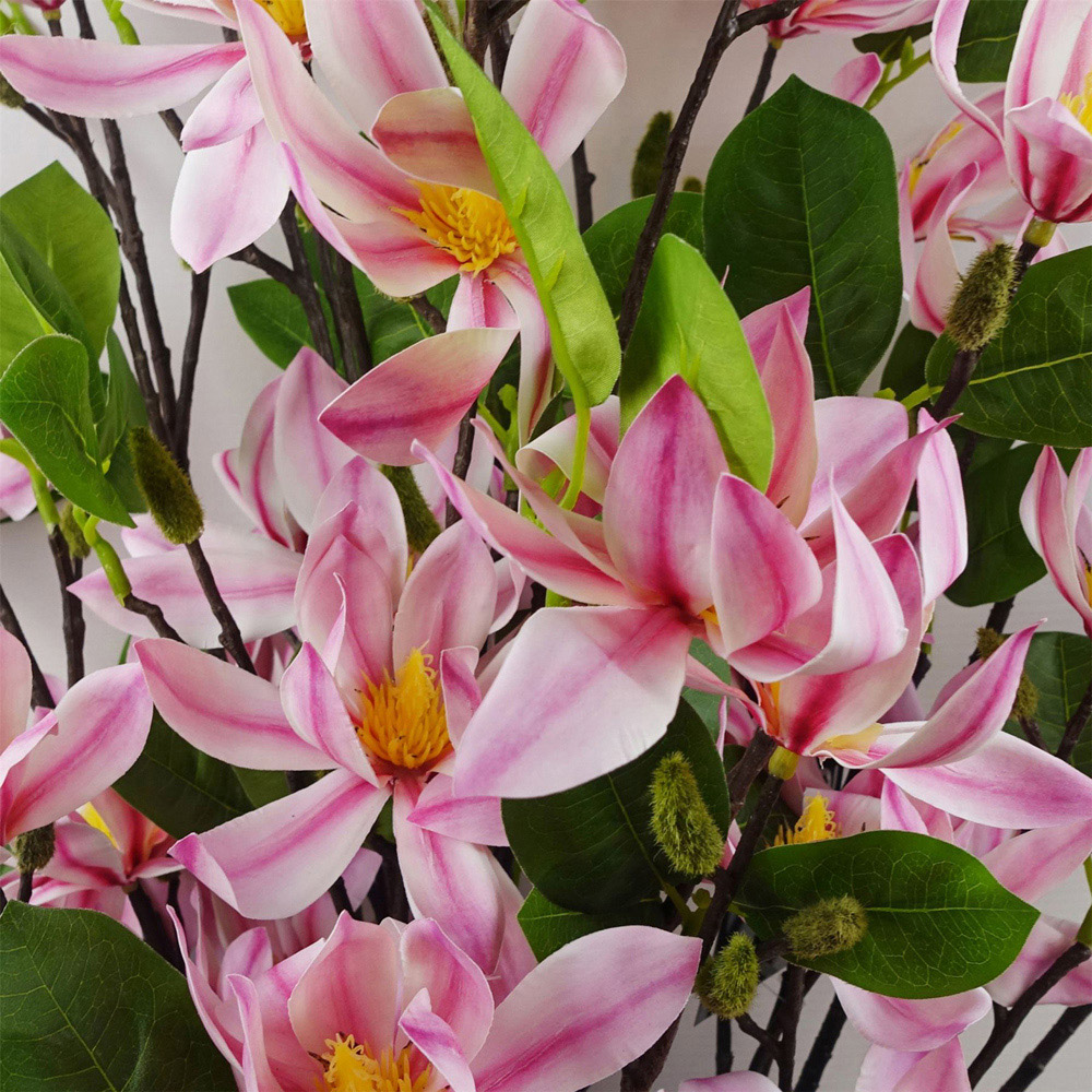 Leaf Pink Magnolia Floral Artificial Spray 6 Pack Image 3