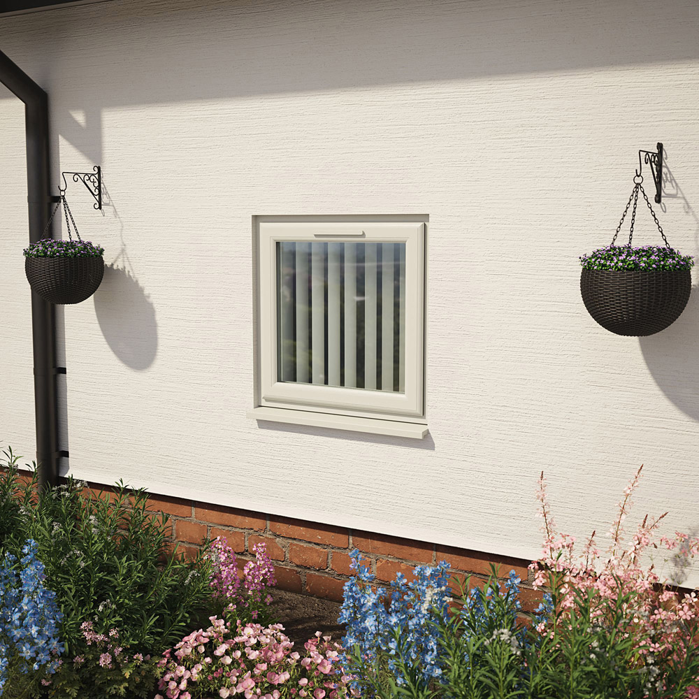 Crystal Agate and White Top Hung Opener Obscure Double Glazed Window 820 x 820mm Image 2