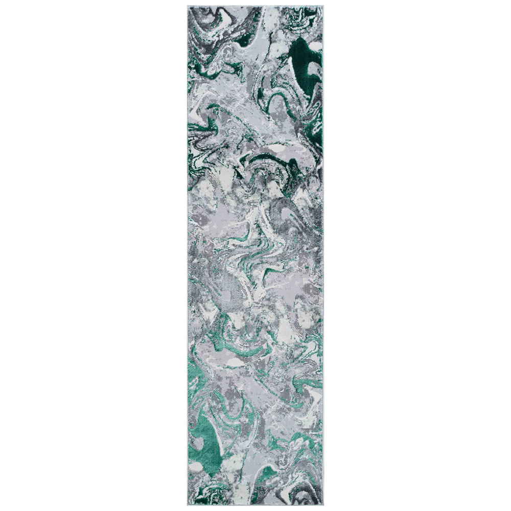 Desire Rugs Solarius Aqua Grunge Marbling Abstract Area Rug 60 x 220m Image 1