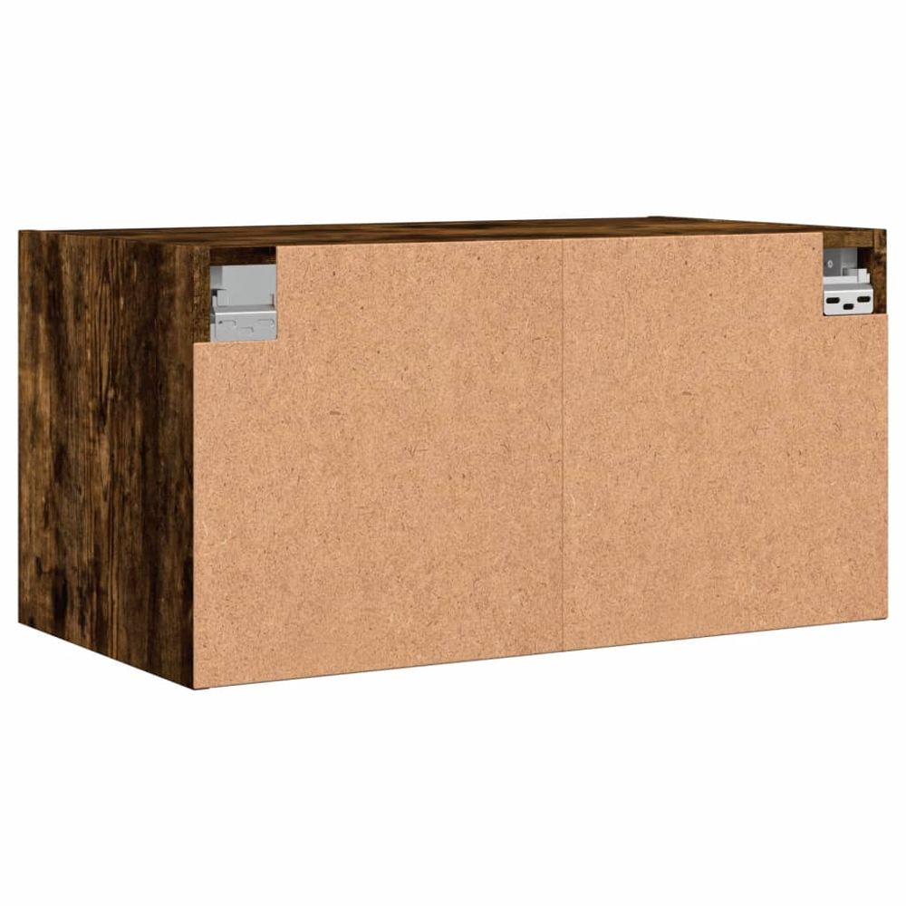 vidaXL 2 Door Smoked Oak Glass Wall Cabinet Image 8