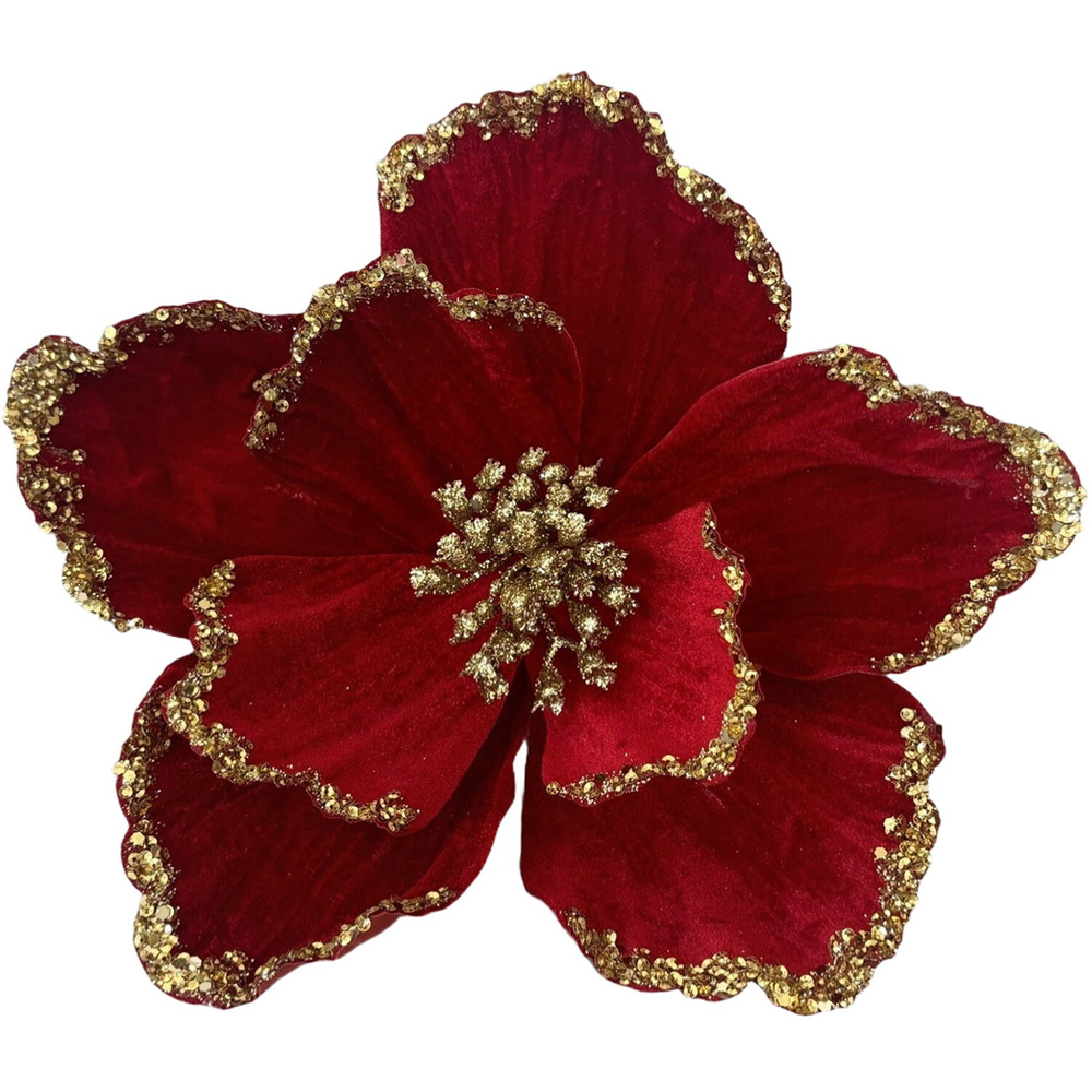 Decorative Flower Clip Red Image 2