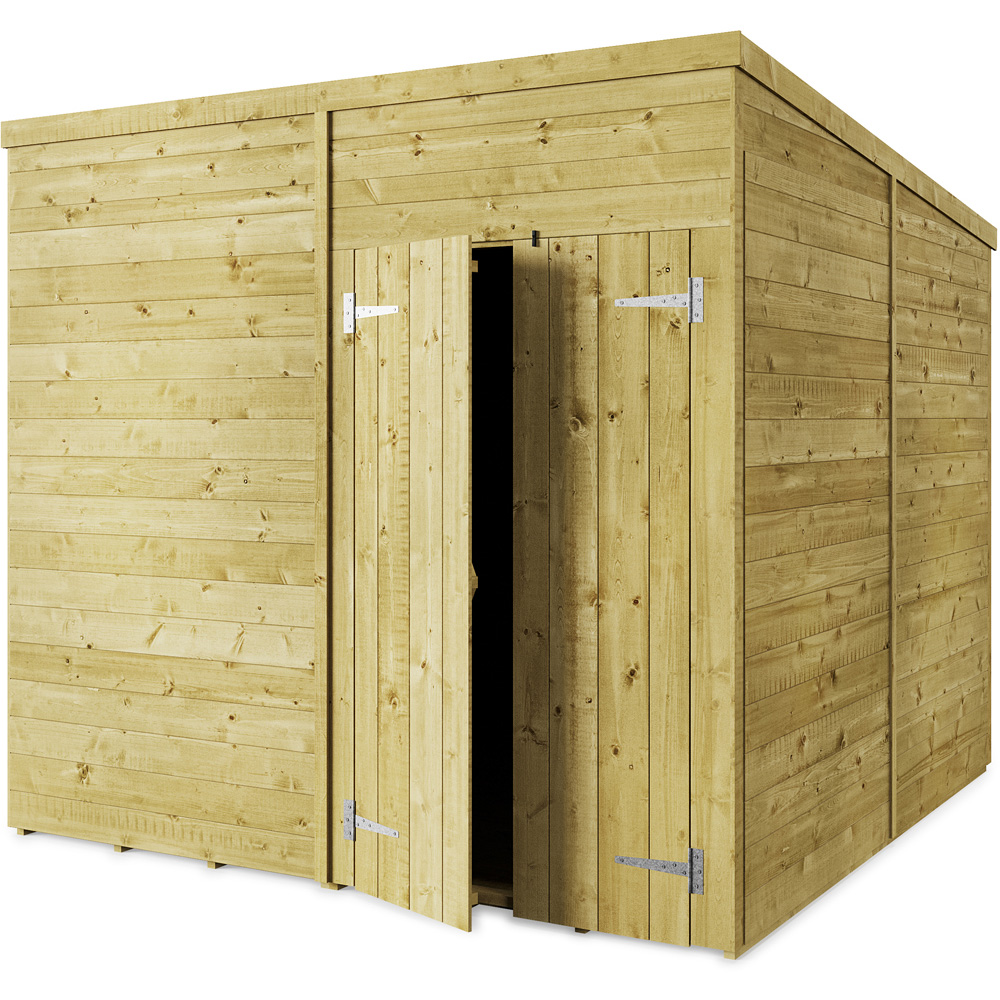 StoreMore 8 x 8ft Double Door Tongue and Groove Pent Shed Image 1