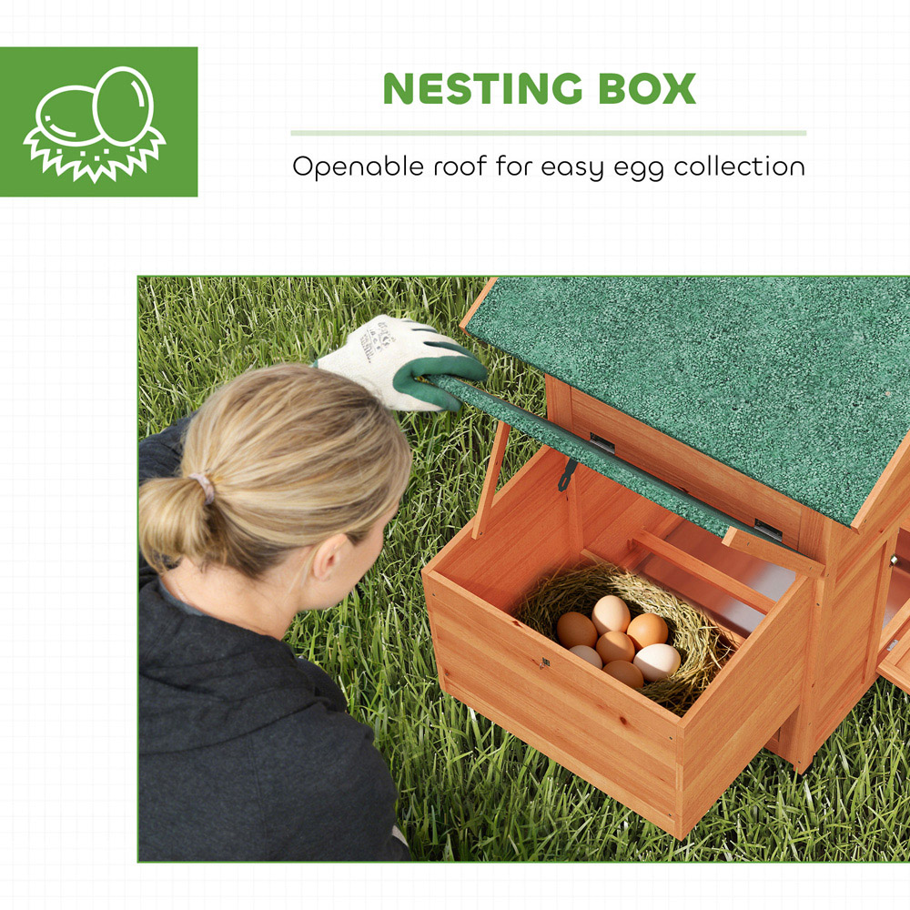 PawHut Chicken Coop with Nesting Box and Pull-Out Tray Image 6