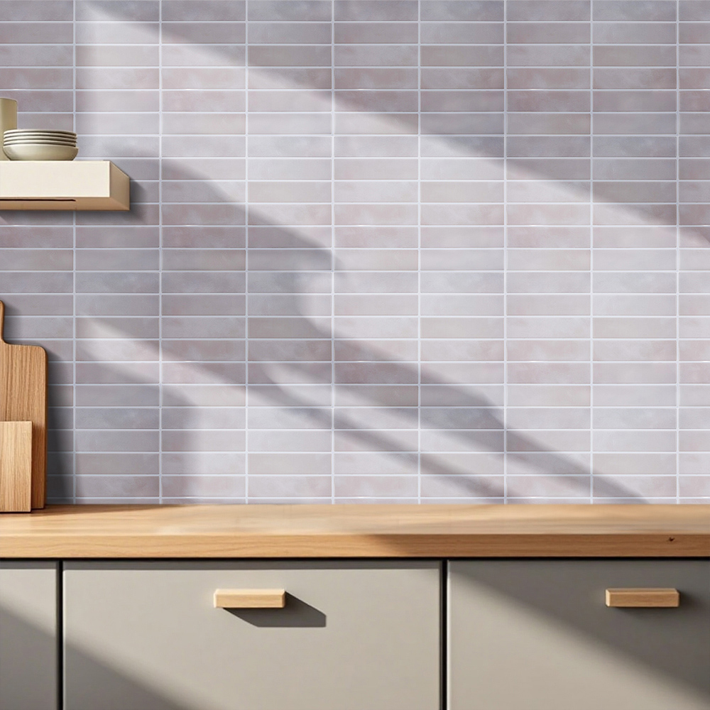 Living and Home Light Brown Rectangle Self Adhesive Wall Sticker 10 Pack Image 8