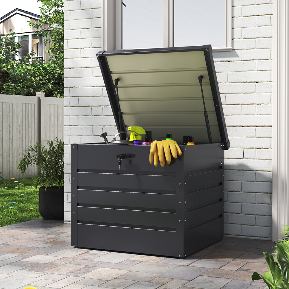 Living and Home 200L Steel Lockable Garden Storage Box Image 8