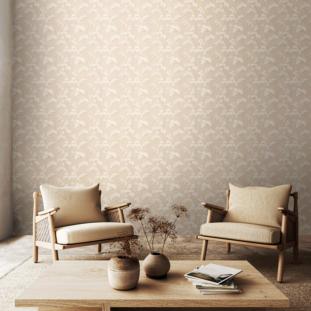 Hoopla Walls Oasis Elderflower Trail Shadow Wallpaper Image 2