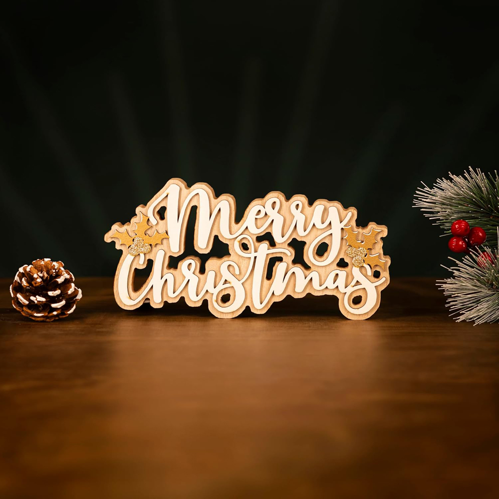 Marco Paul Small Merry Christmas Word Decoration Image 4