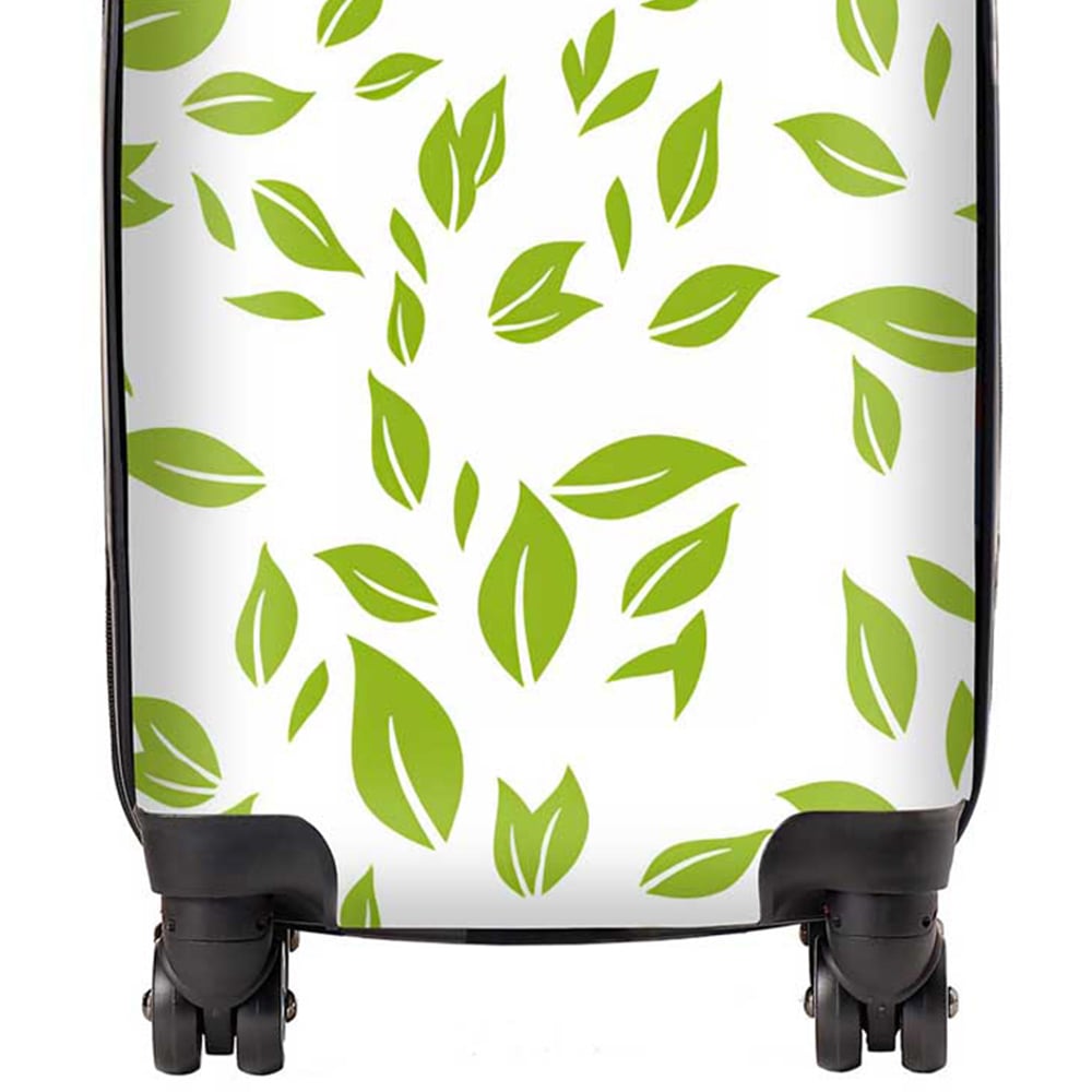 Warren Reed Designer Mini Cabin Green Leaves Suitcase Image 2