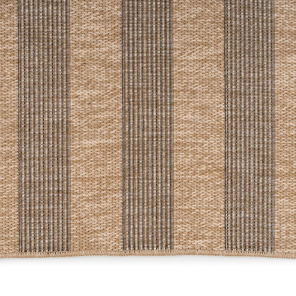 Kukoon Leni Neutral and Black Flat Striped Rug 80 x 150cm Image 6
