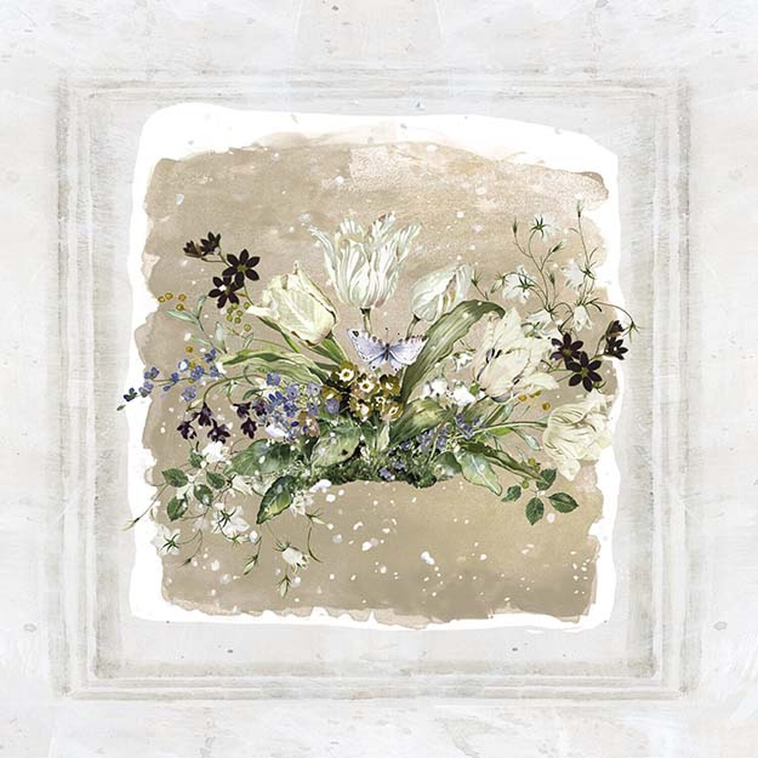 Kathryn White Frosted Bouquet Art - Neutral Image 1