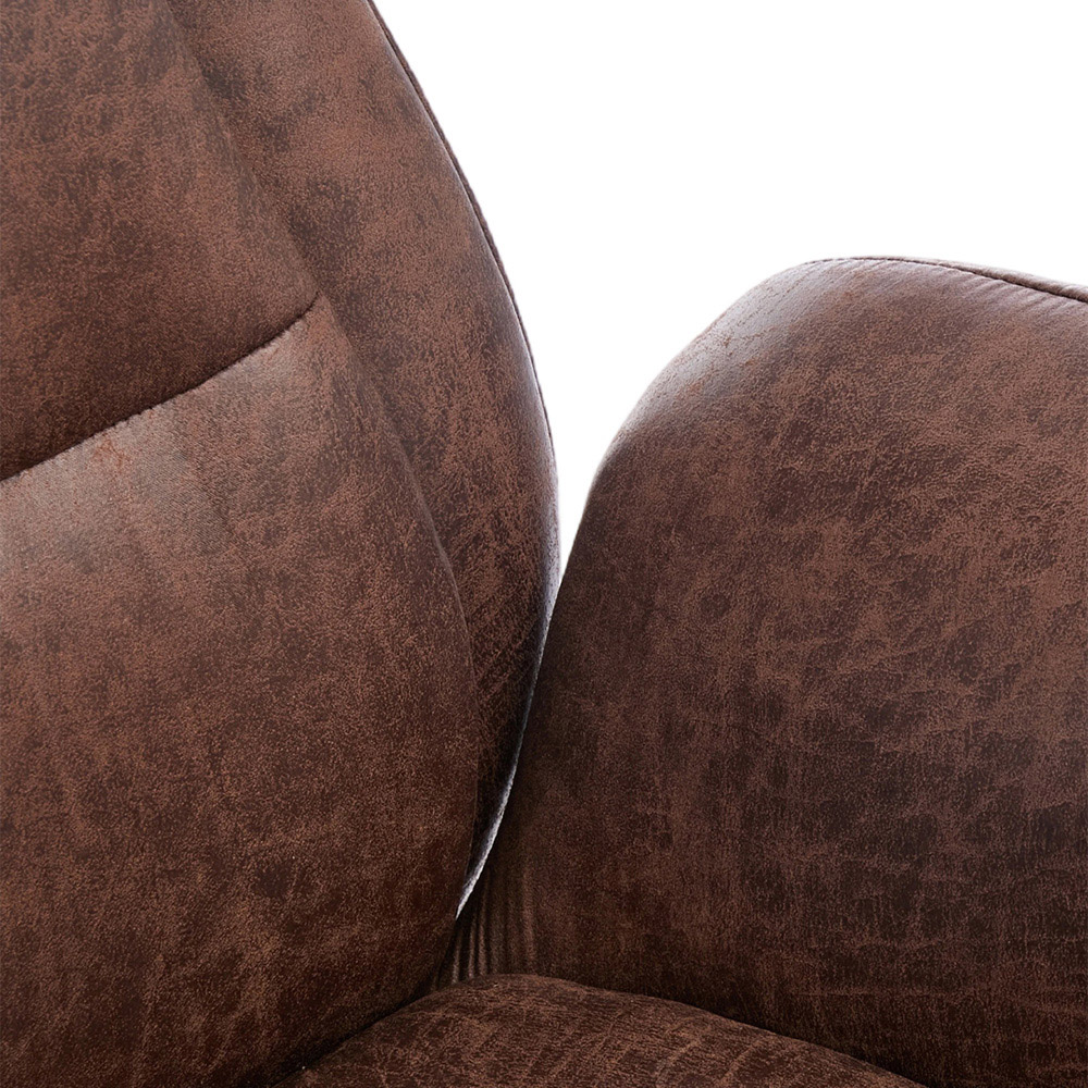 Living and Home Brown PU Leather Height Adjustable High-Back Swivel Office Chair with Headrest Image 5