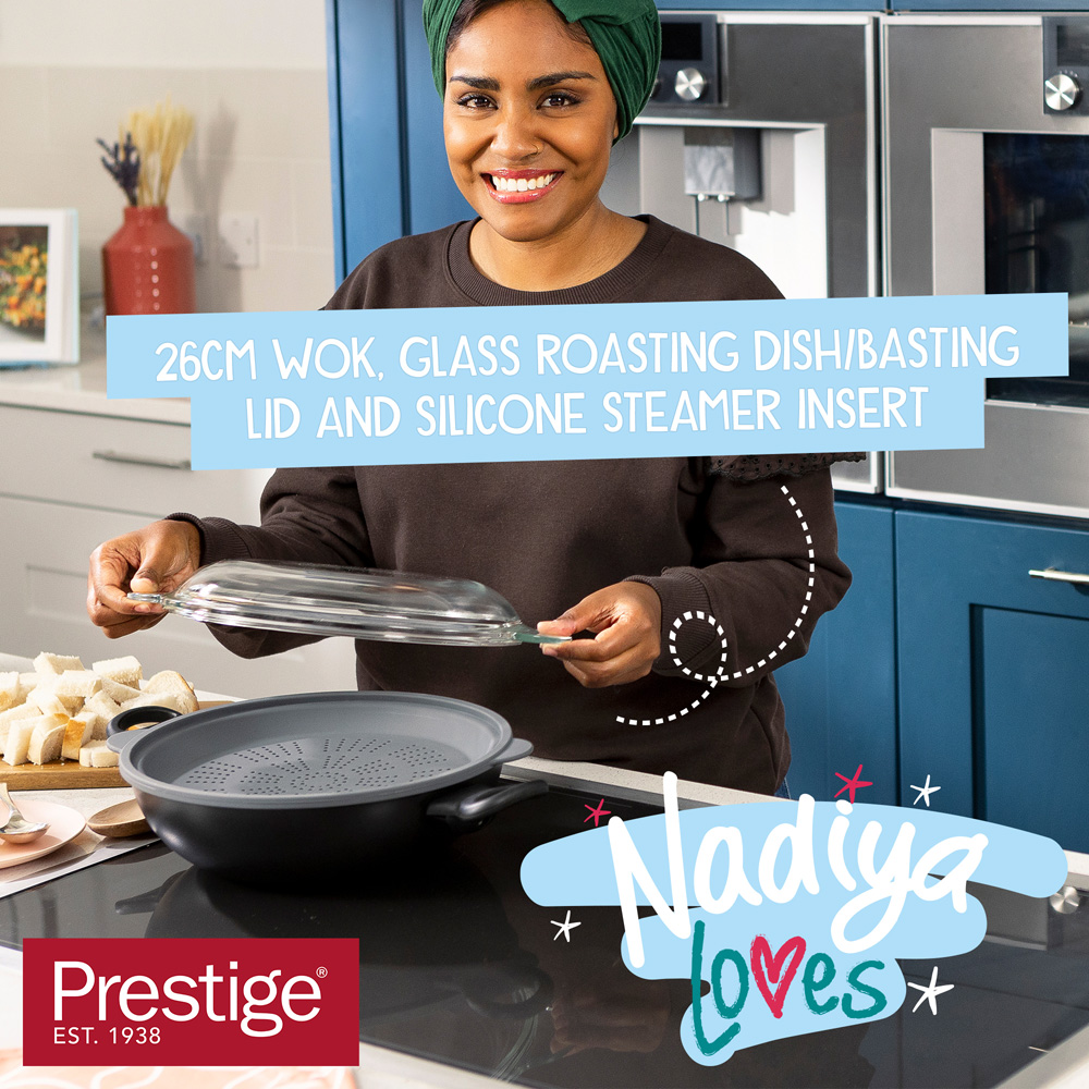 Nadiya x Prestige 26cm 4 in 1 Wok Pan Image 6