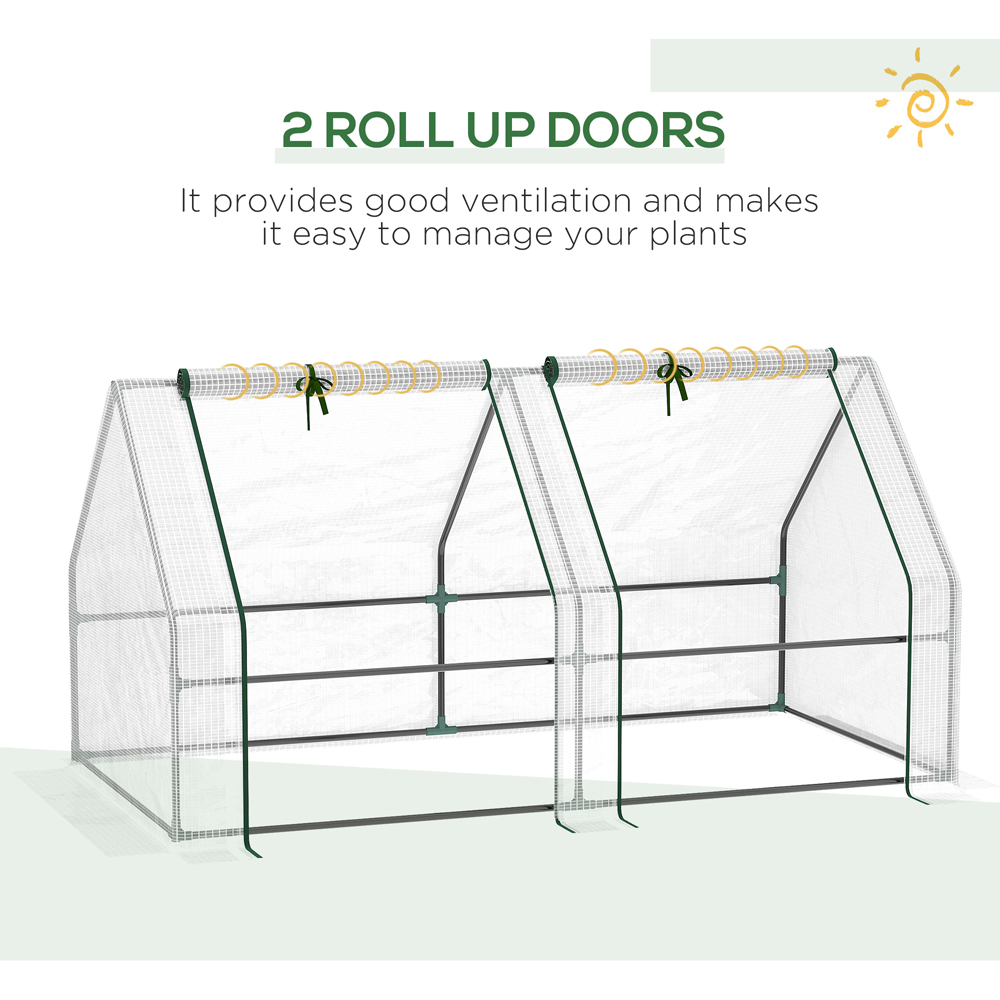 Outsunny Portable Plastic Mesh Cover 5.9 x 2.9ft Greenhouse Image 3