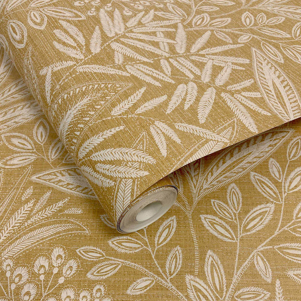 Crown Sahara Leaf Ochre Wallpaper Image 2