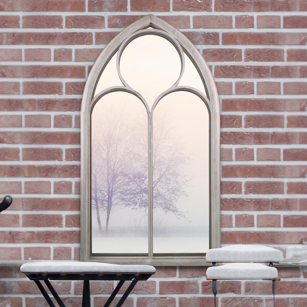 MirrorOutlet Somerley Chapel Arched Garden Mirror 150 x 81cm Image 2