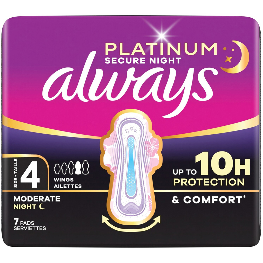 Always Platinum Night Sanitary Pads with Wings 7 Image 5