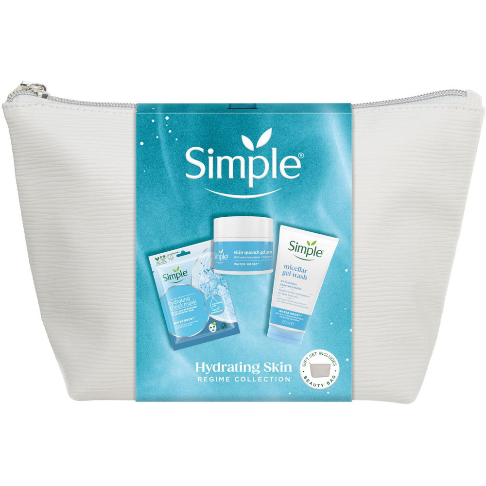 Simple Hydrating Skin Regime Sheet Mask Facial Gel Wash and Quench Cream Gift Set 3 Pack Image 5