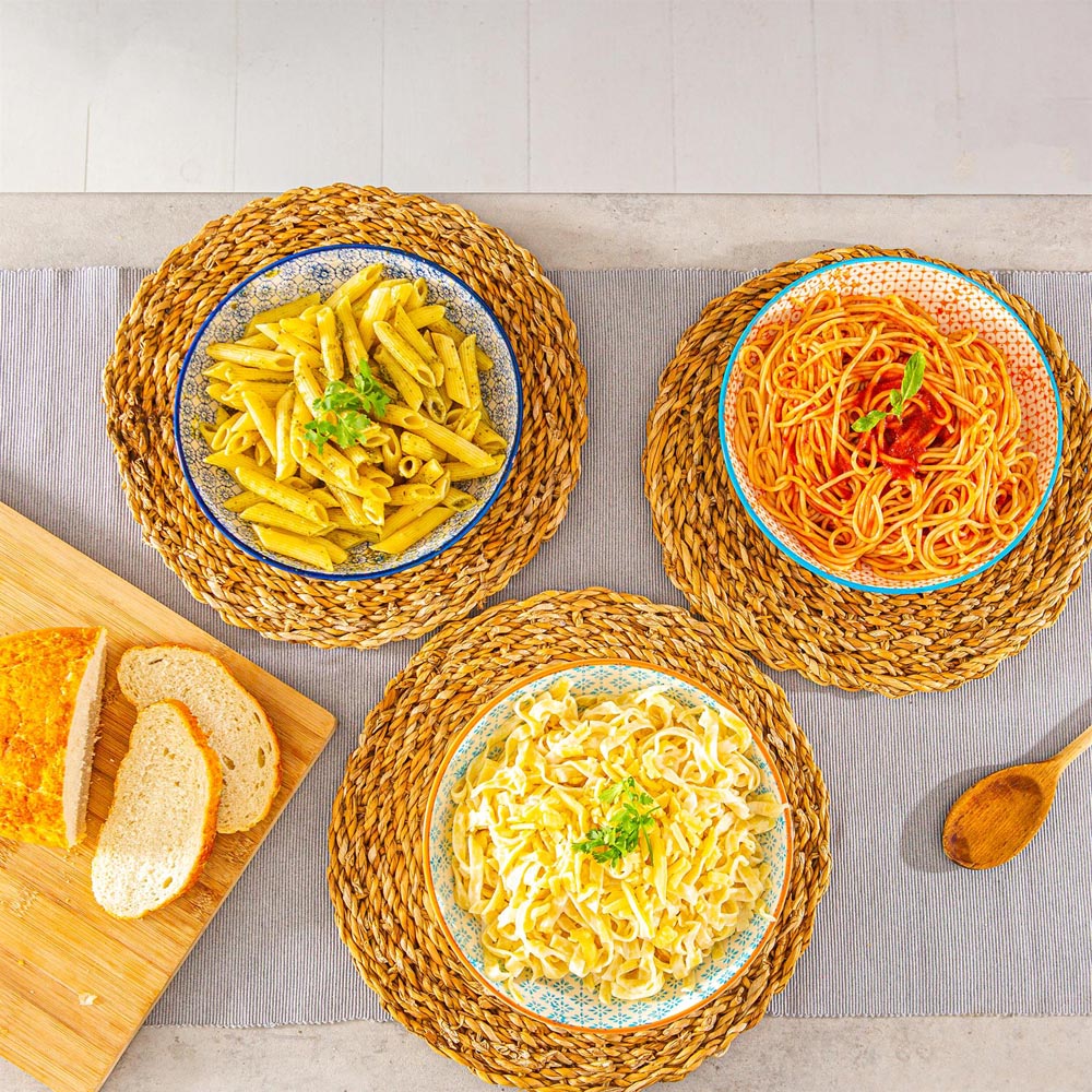 Nicola Spring Multicolour Hand Printed Pasta Bowl 22cm 6 Pack Image 6