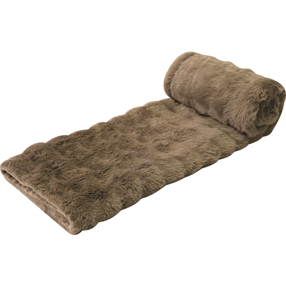 Electric Faux Fur Heated Throw Mocha Image 6