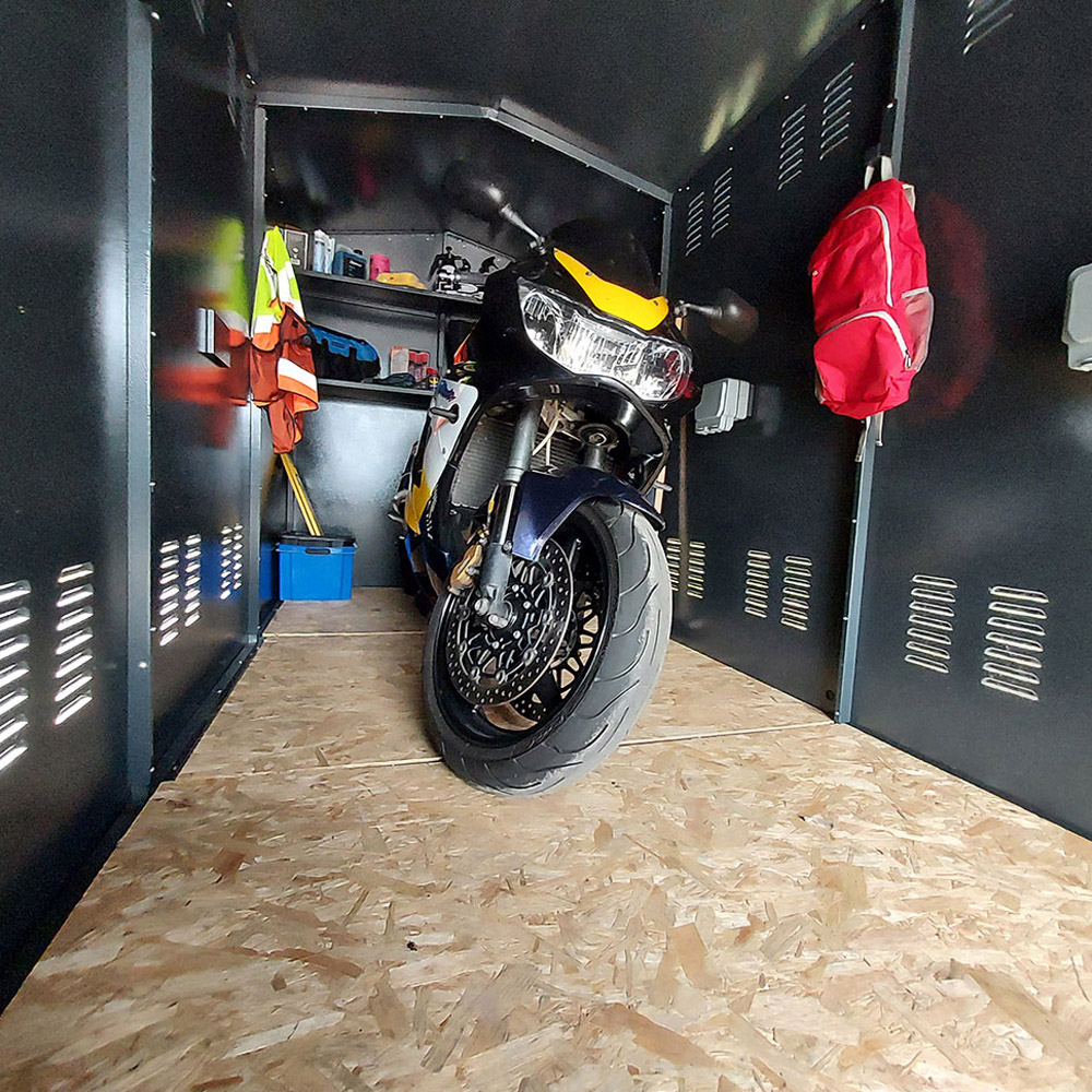 Asgard Centurion 5x 18ft Double Door Green High Security Apex Motorcycle Garage Image 8