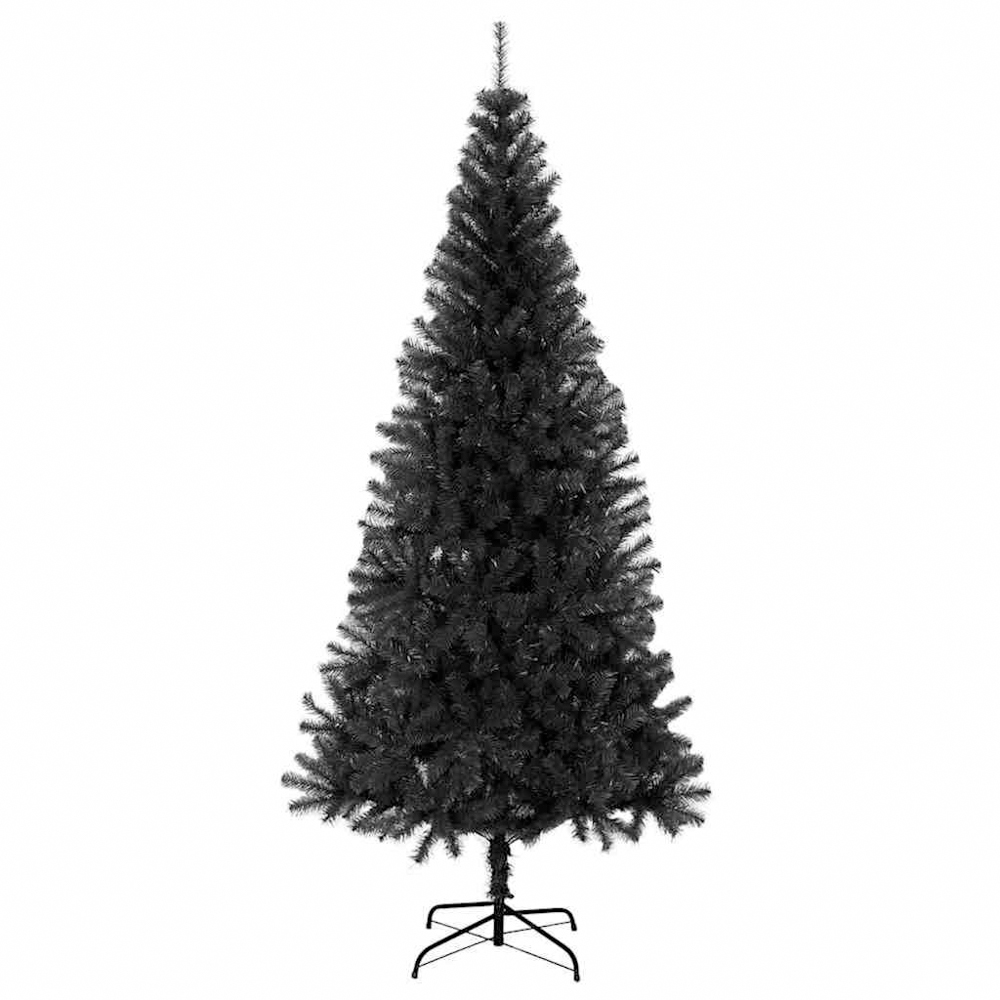 vidaXL Pre-Lit Gold and Bronze Baubles Black Artificial Christmas Tree 6ft Image 4