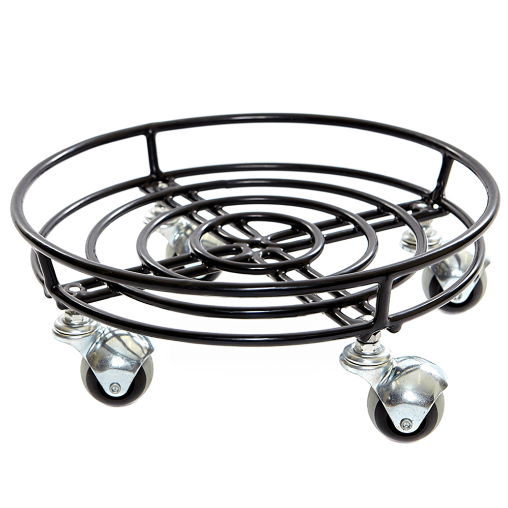Tom Chambers Handcrafted Round Black Metal Garden Pot Stand 37cm Image 1