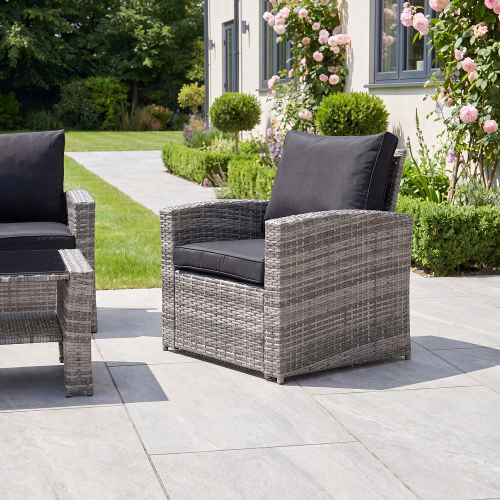 Artemis Home Pallini 4 Seater Black and Grey Rattan Patio Set Image 4