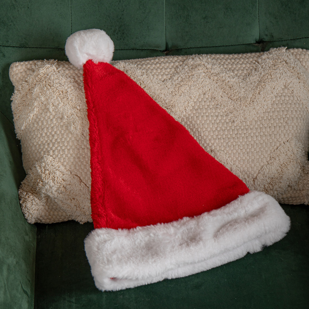 Samuel Alexander Red and White Soft Traditional Christmas Santa Hat Image 3