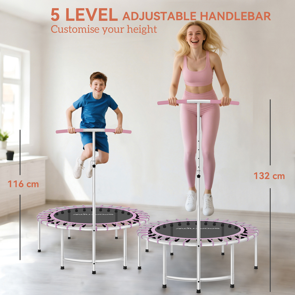 SPORTNOW 3.3ft Purple Fitness Trampoline with Adjustable Handle Image 8