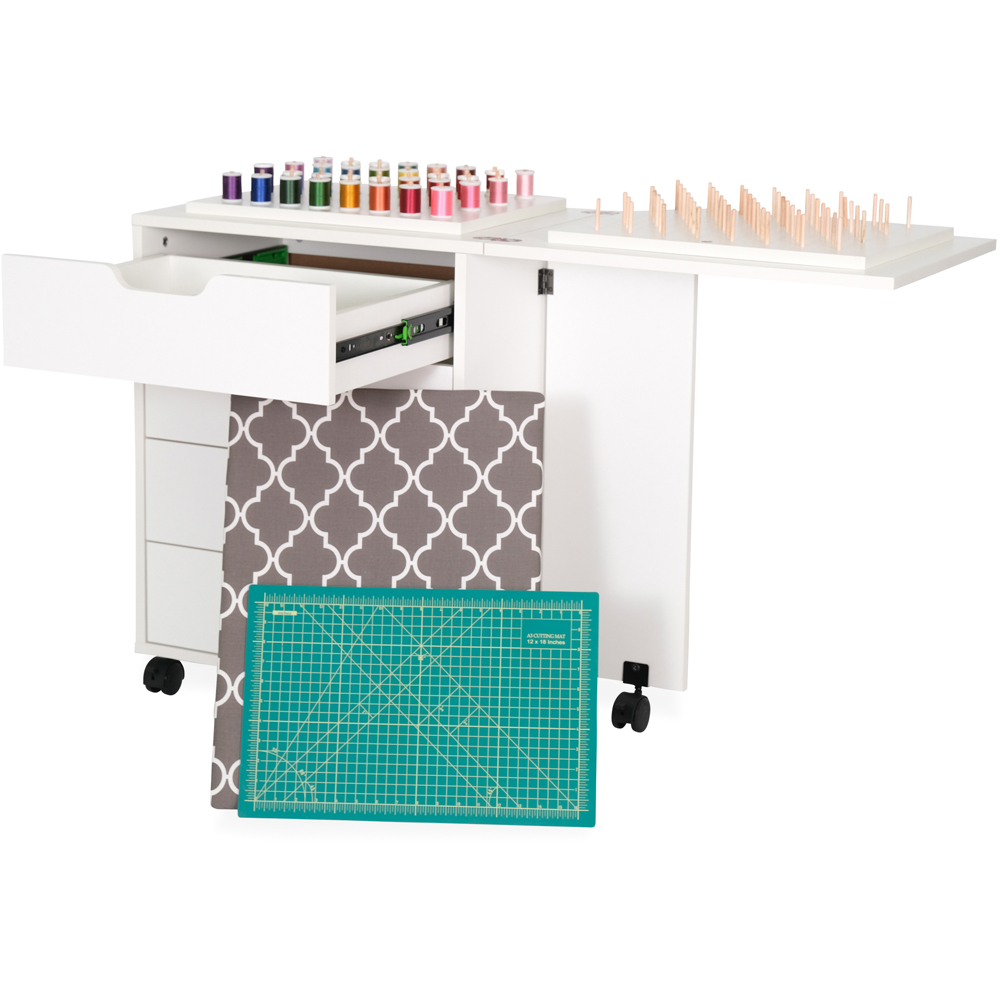Arrow Cabinets Laverne and Shirley 451 4 Drawer White Fold-Away Sewing Cabinet Image 7