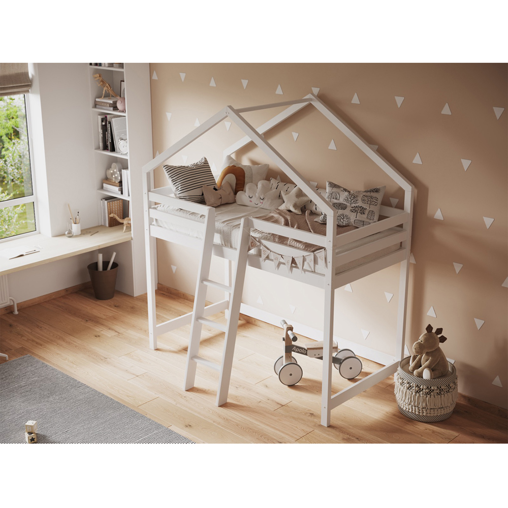 Flair Nook White Wooden House Mid Sleeper Image 5