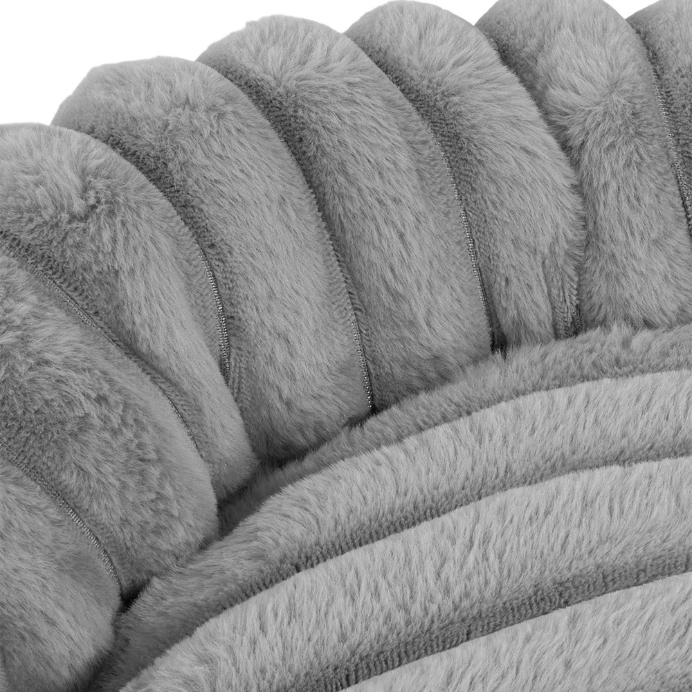 H&O Direct 60cm Grey Round Soft Warm Pet Bed Image 4