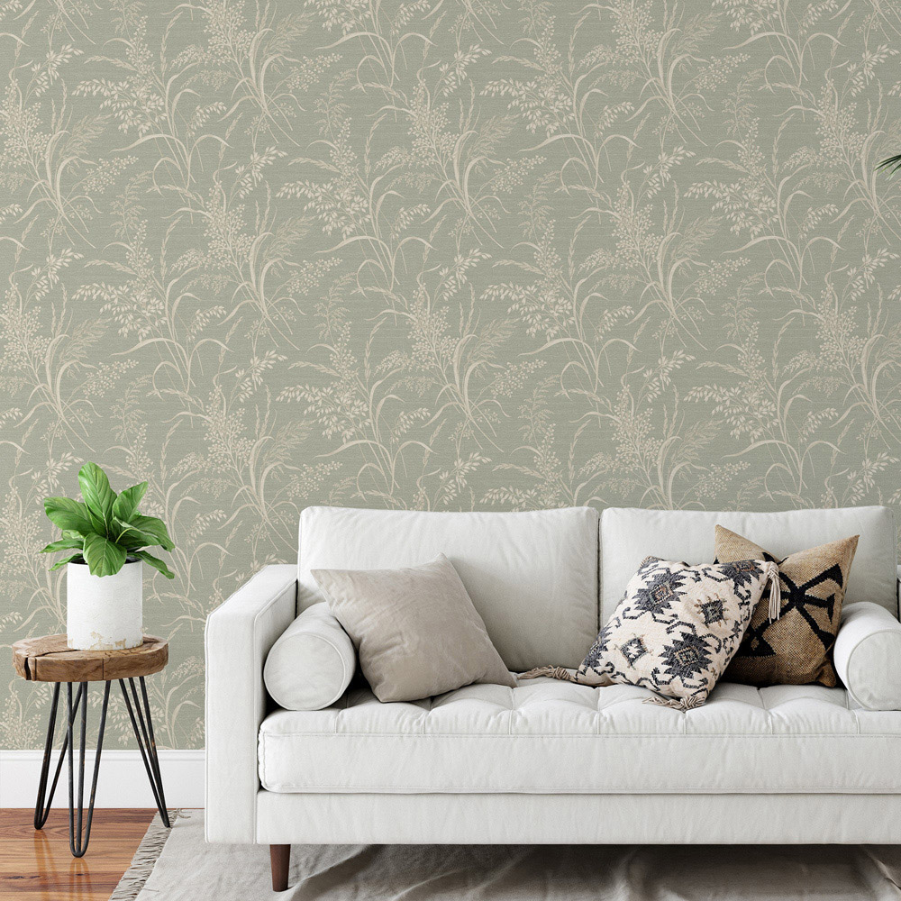 Grandeco Prairie Green Wallpaper Image 2