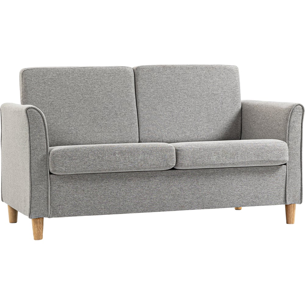 Portland 2 Seater Light Grey Linen Loveseat Sofa Image 2