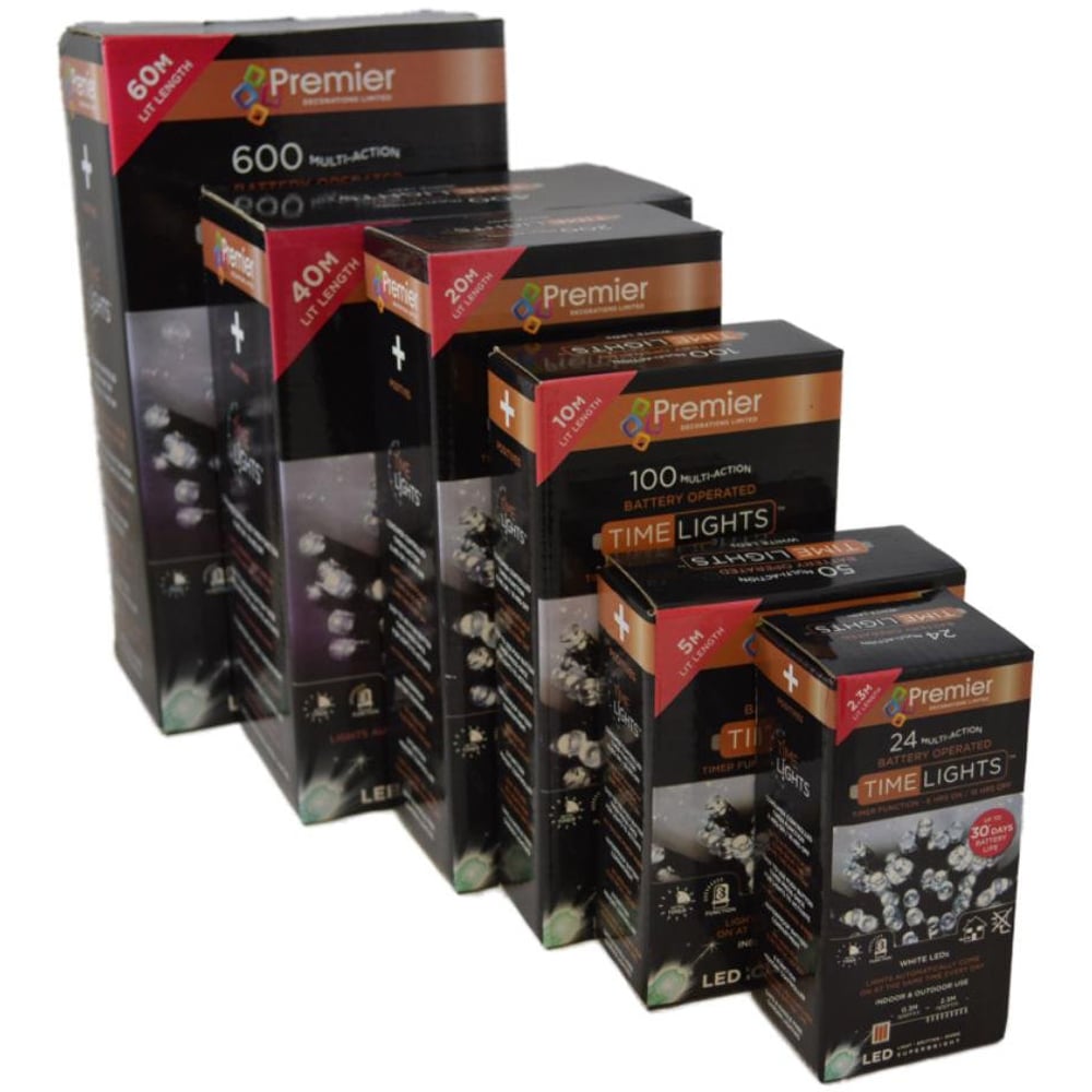 Premier TimeLights 400 Cool White LED Green Cable String Light 40m Image 6