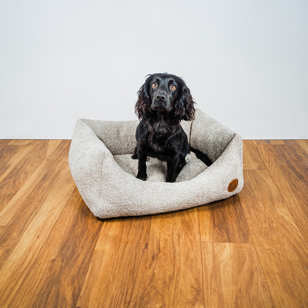 Snug & Cosy Teddy Small Boucle Oat Rectangle Pet Bed Image 2