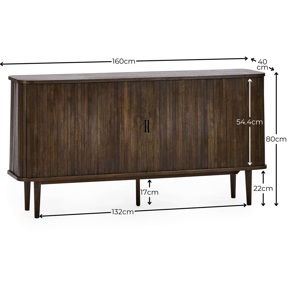 Julian Bowen Arya 2 Door Dark Oak Effect Fluted Sideboard Image 9