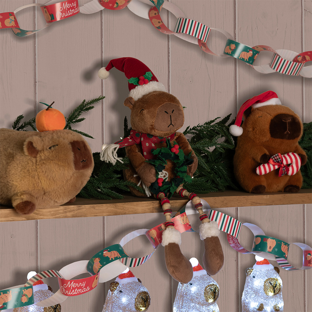 Shelf Sitting Christmas Capybara Decoration Image 2