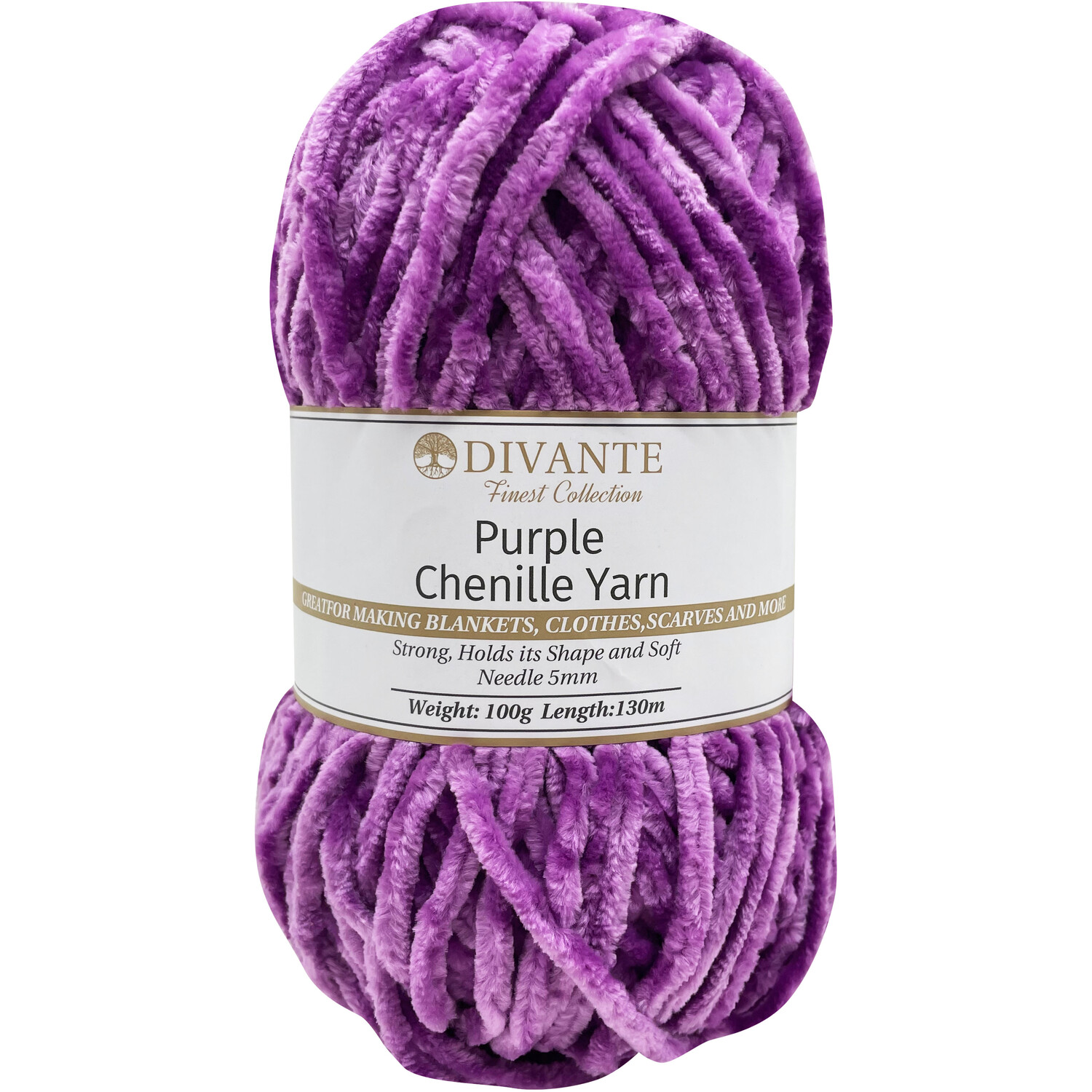 Chenille Yarn Purple Image 1