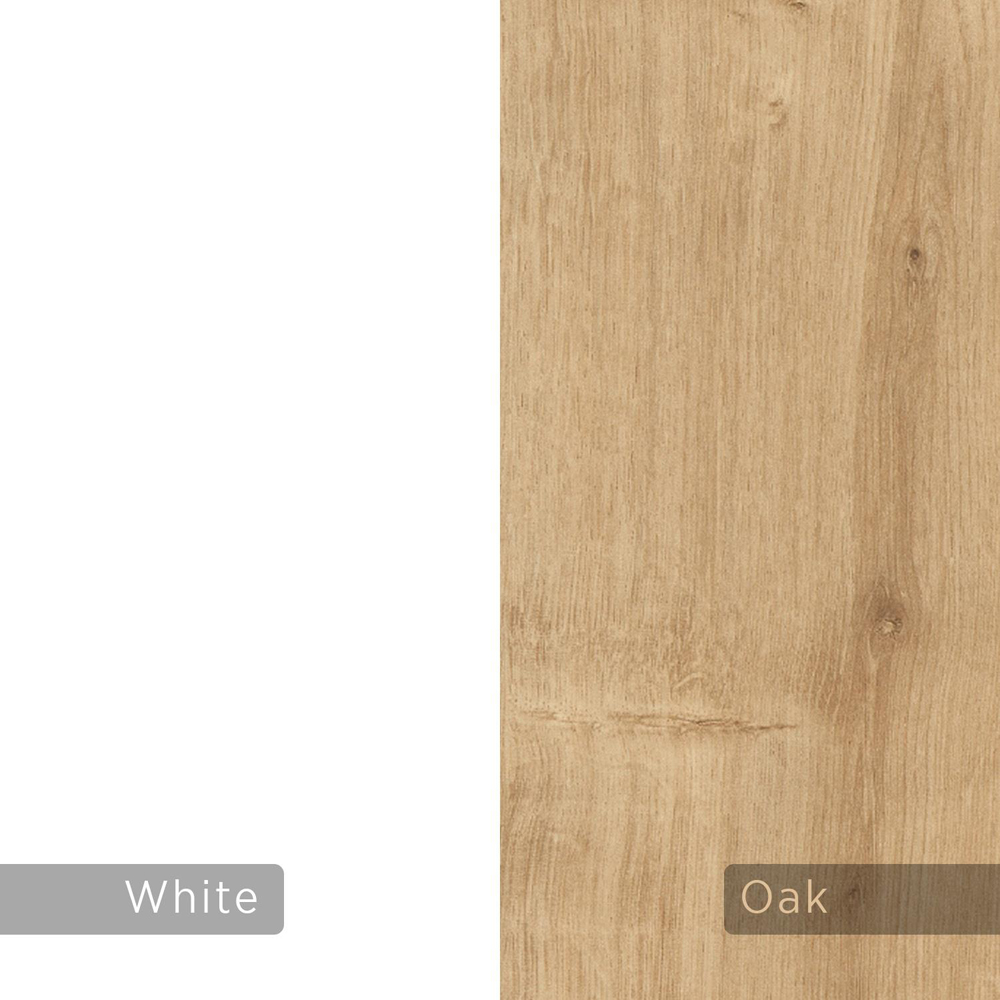 Decortie Oppa Oak and White 5 Zigzag Shelf Bookcase Image 6