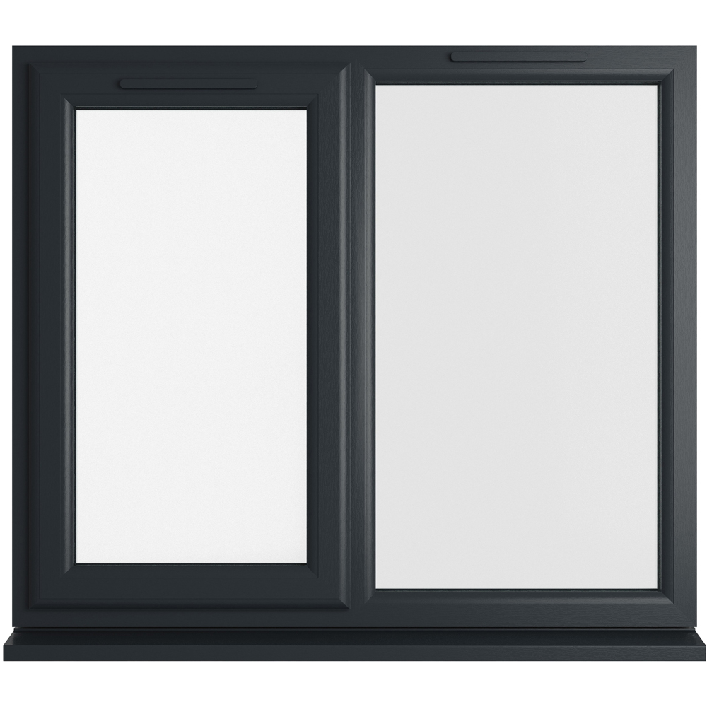 Crystal uPVC Triple Glazed Window LH Side Hung Next to a Fixed Grey White Clear Glass 1190x1040mm Image 1