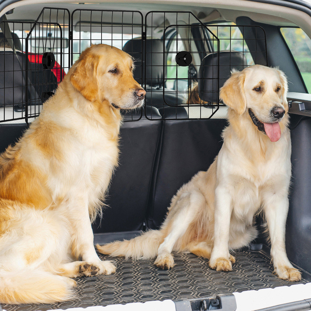 PawHut Dog Car Barrier with Adjustable Width Image 2