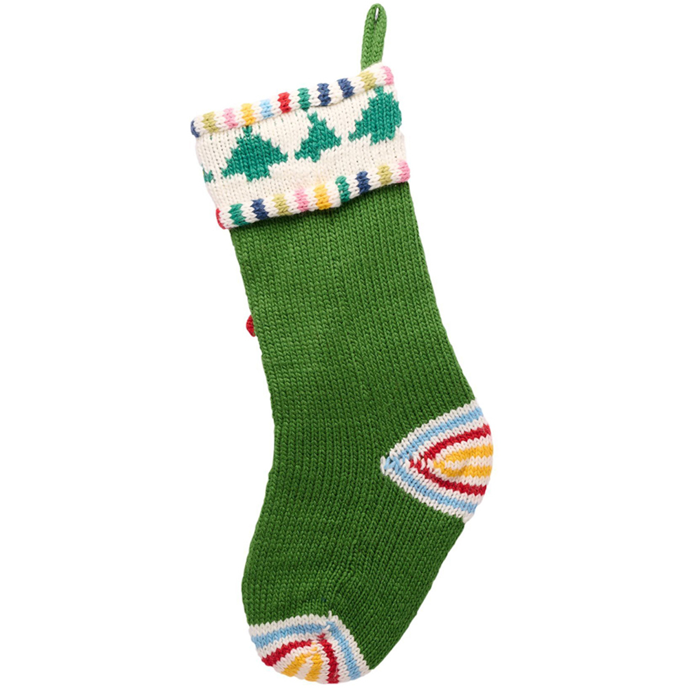 The Christmas Gift Co Green Pom Pom Christmas Stocking Image 3