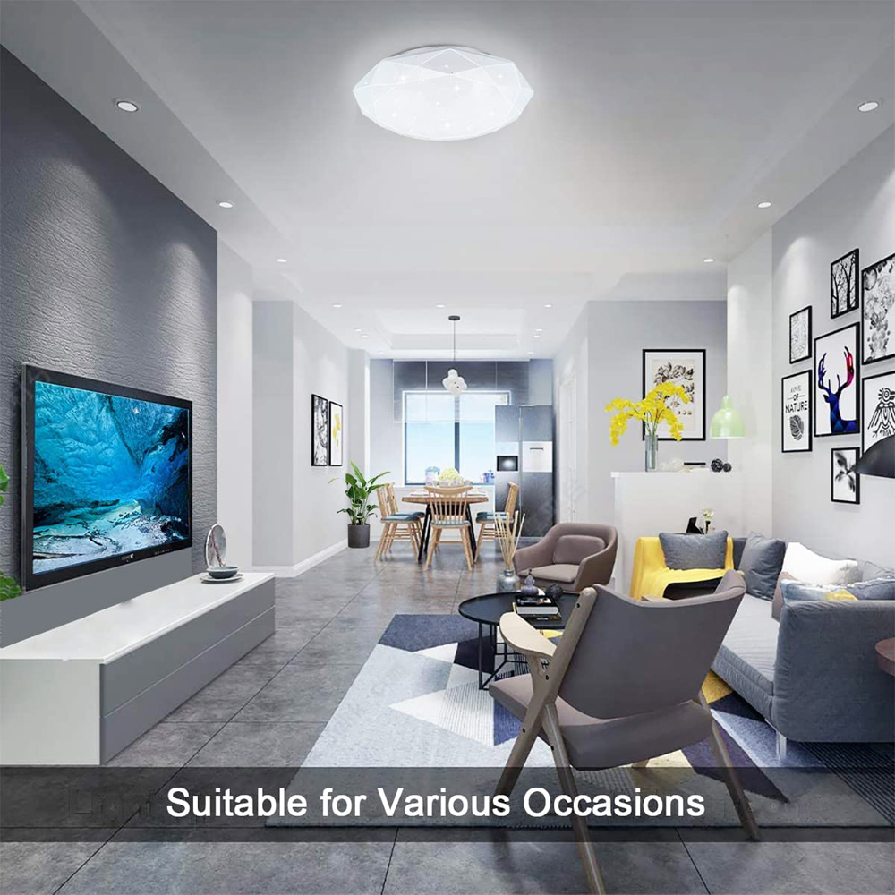 ExtraStar Cold White LED Integrated Diamante Ceiling Light Image 3