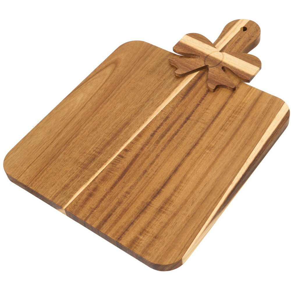 Bow Wooden Tray Brown Image 3