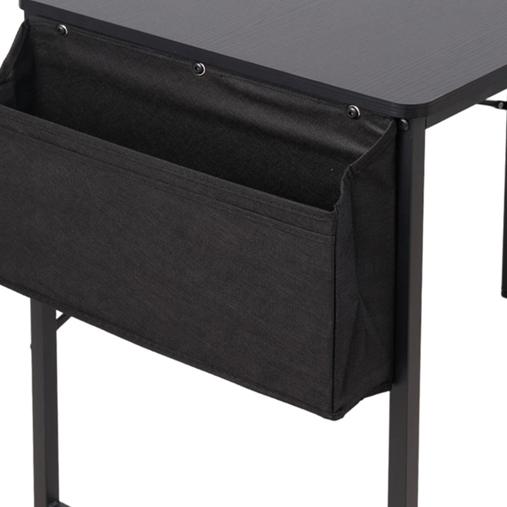 Living and Home 2 Shelf Black L-Shaped Office Desk with Storage Bag Image 5