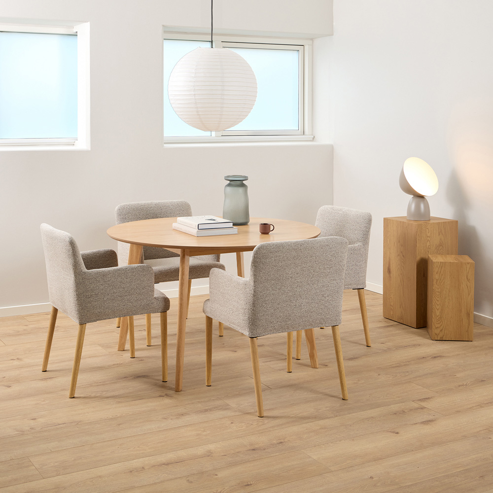 Florence Roxby 4 Seater Matt Oak Round Dining Table Image 9